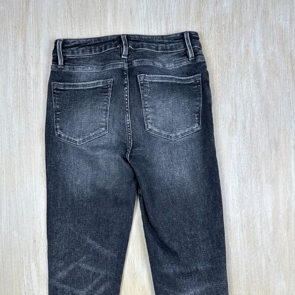 Frame Le One Skinny Jeans Size 1 Black Denim Jeans High Rise Dark Wash (US 4) - Picture 7 of 16